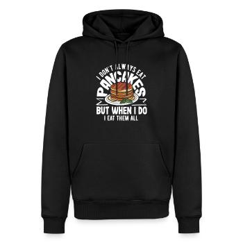 Pancakes Ich Esse Sie Alle Immer - Männer Premium Bio Hoodie - Schwarz - Vorne - Nico (187cm)