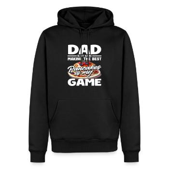 Pancakes are my game for dads - Men’s Premium Organic Hoodie - black - Front - Nico (187cm)