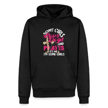 Pilates et filles aimant les chiens - Sweat à capuche Premium bio Homme - noir - Devant - Nico (187cm)