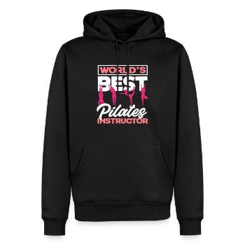 Pilates Best Instructor In The World - Men’s Premium Organic Hoodie - black - Front - Nico (187cm)