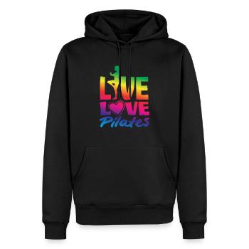 Pilates Live Love for Fitness Fans - Men’s Premium Organic Hoodie - black - Front - Nico (187cm)