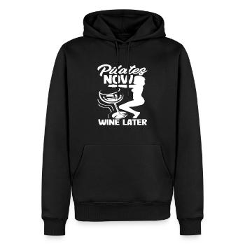 Pilates Jetzt Wein Später Spaßig Workout - Männer Premium Bio Hoodie - Schwarz - Vorne - Nico (187cm)