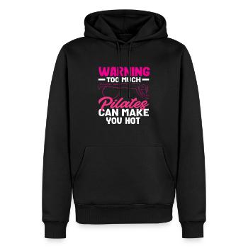 Avertissement sur le Pilates : trop de Pilates vous donne chaud - Sweat à capuche Premium bio Homme - noir - Devant - Nico (187cm)