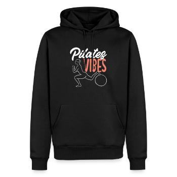 Inspiration Pilates Vibes pour votre pratique - Sweat à capuche Premium bio Homme - noir - Devant - Nico (187cm)