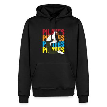 Motif coloré pour les amateurs de Pilates pour votre entraînement - Sweat à capuche Premium bio Homme - noir - Devant - Nico (187cm)