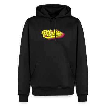 Pilates retro style for fitness fans - Men’s Premium Organic Hoodie - black - Front - Nico (187cm)