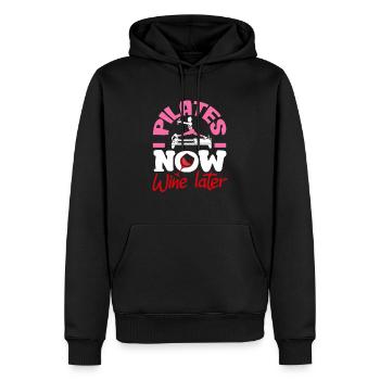 Pilates Now Wine Later Charming - Men’s Premium Organic Hoodie - black - Front - Nico (187cm)