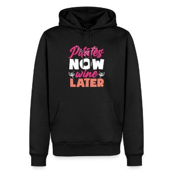 Pilates Jetzt Wein Später Lustige Botschaft - Männer Premium Bio Hoodie - Schwarz - Vorne - Nico (187cm)