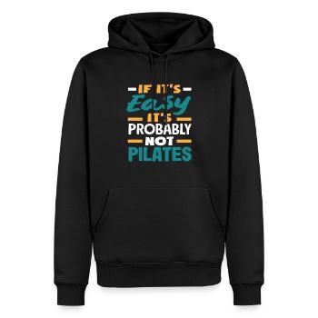 Pilates - si c’est facile, c’est - Sweat à capuche Premium bio Homme - noir - Devant - Nico (187cm)