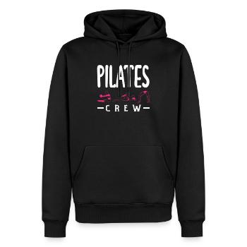 Pilates Crew Team Motivation Joy - Men’s Premium Organic Hoodie - black - Front - Nico (187cm)
