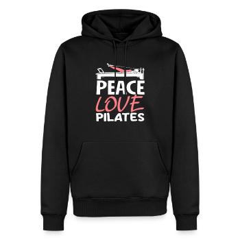 Pilates Peace Love Pilates Style - Sweat à capuche Premium bio Homme - noir - Devant - Nico (187cm)