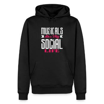 Musicals Sind Mein Sozialleben Für Musical - Männer Premium Bio Hoodie - Schwarz - Vorne - Nico (187cm)