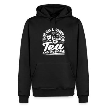 Ces filles adorent le thé et les comédies musicales - Sweat à capuche Premium bio Homme - noir - Devant - Nico (187cm)