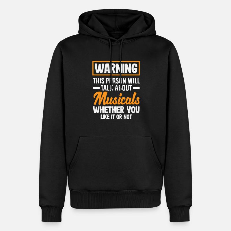 Attention Musical Lover Avertissement - Sweat à capuche Premium bio Homme - noir
