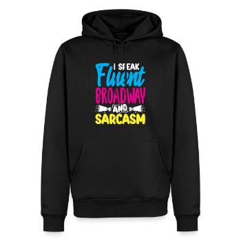 Amateur de comédie musicale : Je parle Broadway - Sweat à capuche Premium bio Homme - noir - Devant - Nico (187cm)