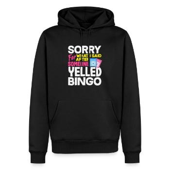 Joueur de bingo désolé pour ce que je cherchais - Sweat à capuche Premium bio Homme - noir - Devant - Nico (187cm)