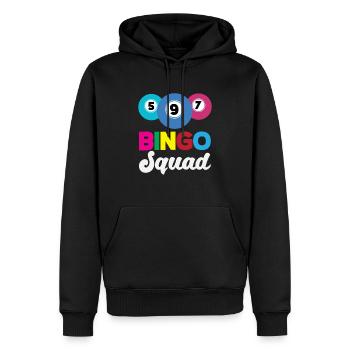 Bingo Squad pour les joueurs de bingo - Sweat à capuche Premium bio Homme - noir - Devant - Nico (187cm)