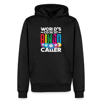 Meilleur annonceur du monde - Sweat à capuche Premium bio Homme - noir - Devant - Nico (187cm)