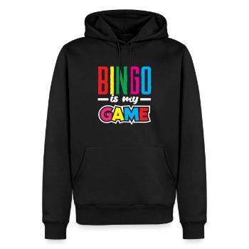 Bingo est mon jeu pour les joueurs de bingo - Sweat à capuche Premium bio Homme - noir - Devant - Nico (187cm)
