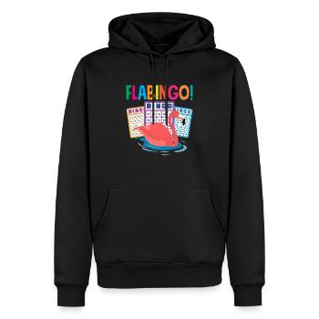 Bingo Flamingo Flabingo for Bingo Players - Men’s Premium Organic Hoodie - black - Front - Nico (187cm)
