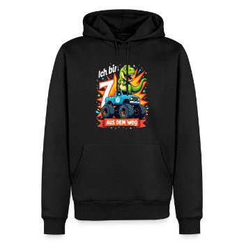 Dinosaur 7th Birthday Monster Truck - Men’s Premium Organic Hoodie - black - Front - Nico (187cm)