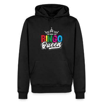 Couronne de reine de bingo pour les joueurs de bingo - Sweat à capuche Premium bio Homme - noir - Devant - Nico (187cm)