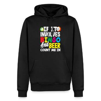 Bingo Player Bière et Bingo Fun - Sweat à capuche Premium bio Homme - noir - Devant - Nico (187cm)