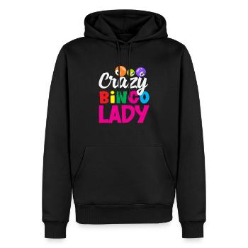 Crazy Bingo Lady Bingo Joueurs de bingo - Sweat à capuche Premium bio Homme - noir - Devant - Nico (187cm)