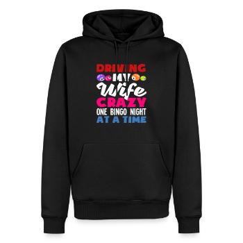 Bingo Spieler Fährt Meine Frau Verrückt - Männer Premium Bio Hoodie - Schwarz - Vorne - Nico (187cm)