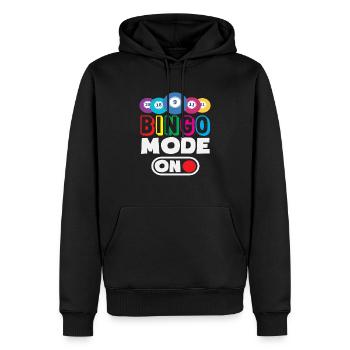 Mode bingo activé pour les joueurs de bingo - Sweat à capuche Premium bio Homme - noir - Devant - Nico (187cm)