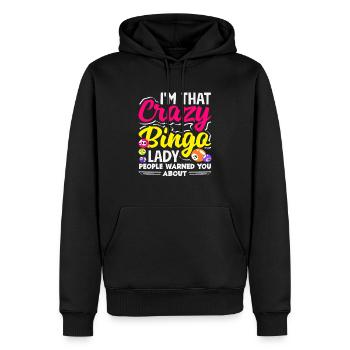 Folle Bingo Lady Bingo Joueuse de Bingo - Sweat à capuche Premium bio Homme - noir - Devant - Nico (187cm)