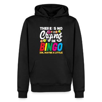 Les joueurs de bingo ne pleurent pas au bingo - Sweat à capuche Premium bio Homme - noir - Devant - Nico (187cm)