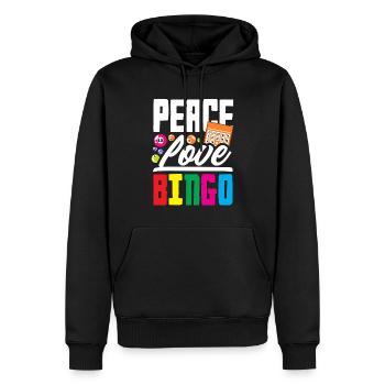 L’amour paisible pour les amateurs de bingo - Sweat à capuche Premium bio Homme - noir - Devant - Nico (187cm)