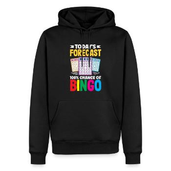 100 % de chances de prédiction de bingo - Sweat à capuche Premium bio Homme - noir - Devant - Nico (187cm)