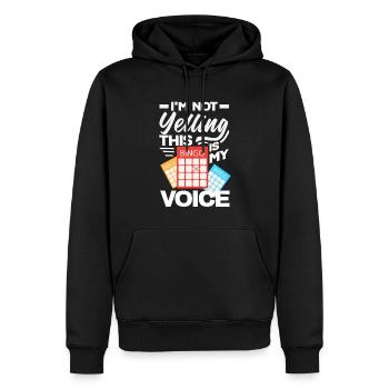 Bingo Voice Don’t Cry - Sweat à capuche Premium bio Homme - noir - Devant - Nico (187cm)