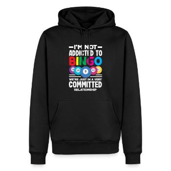 Bingo Engaged Relationship Statement - Men’s Premium Organic Hoodie - black - Front - Nico (187cm)
