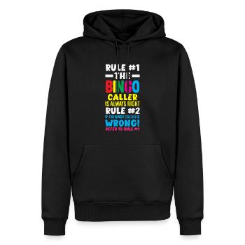 Bingo Announcer Always Has Right Design - Men’s Premium Organic Hoodie - black - Front - Nico (187cm)