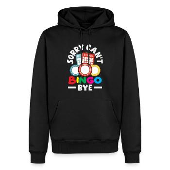 Désolé, je ne peux pas Bingo Bye Fun pour la soirée bingo - Sweat à capuche Premium bio Homme - noir - Devant - Nico (187cm)