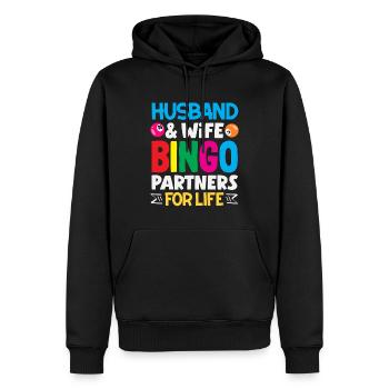 Bingo Partenaire Pour La Vie Mari Et Femme - Sweat à capuche Premium bio Homme - noir - Devant - Nico (187cm)