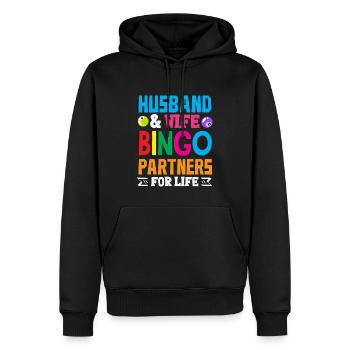 Bingo Partner Fürs Leben Ehepaar - Männer Premium Bio Hoodie - Schwarz - Vorne - Nico (187cm)