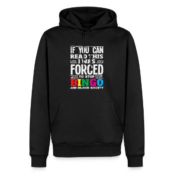 Bingo Lovers Funny Company Retour - Sweat à capuche Premium bio Homme - noir - Devant - Nico (187cm)
