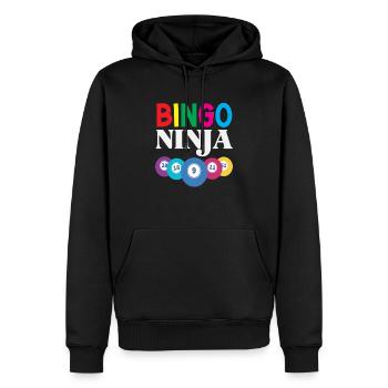 Bingo Ninja Enthusiast Mit Zahlen - Männer Premium Bio Hoodie - Schwarz - Vorne - Nico (187cm)