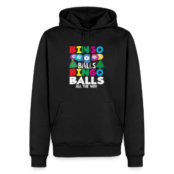 Bingo Balls Weihnachtsfreude - Männer Premium Bio Hoodie - Schwarz - Vorne - Nico (187cm)