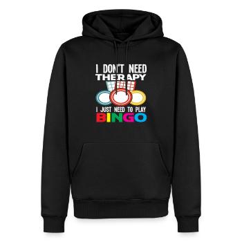 I don't need therapy, just bingo - Men’s Premium Organic Hoodie - black - Front - Nico (187cm)