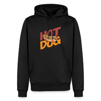 Amateur de hot-dog Hot Dog Fun Design - Sweat à capuche Premium bio Homme - noir - Devant - Nico (187cm)