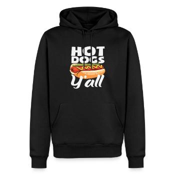 Amateur de hot-dogs Hot Dogs Y’all - Sweat à capuche Premium bio Homme - noir - Devant - Nico (187cm)