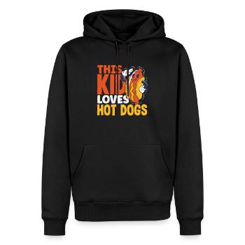 Cet enfant adore les hot-dogs pour les amateurs de hot-dogs - Sweat à capuche Premium bio Homme - noir - Devant - Nico (187cm)
