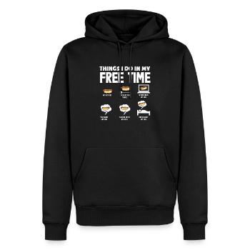 Activités de loisirs pour les amateurs de hot-dogs - Sweat à capuche Premium bio Homme - noir - Devant - Nico (187cm)