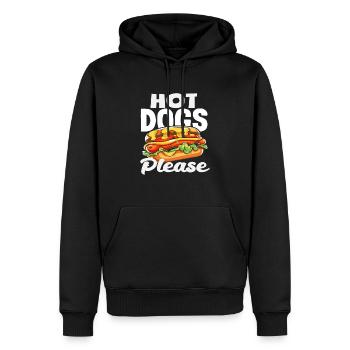 Amateur de hot-dogs s’il vous plaît Hot Dogs - Sweat à capuche Premium bio Homme - noir - Devant - Nico (187cm)