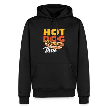 L’heure du hot-dog pour les amateurs de hot-dogs - Sweat à capuche Premium bio Homme - noir - Devant - Nico (187cm)